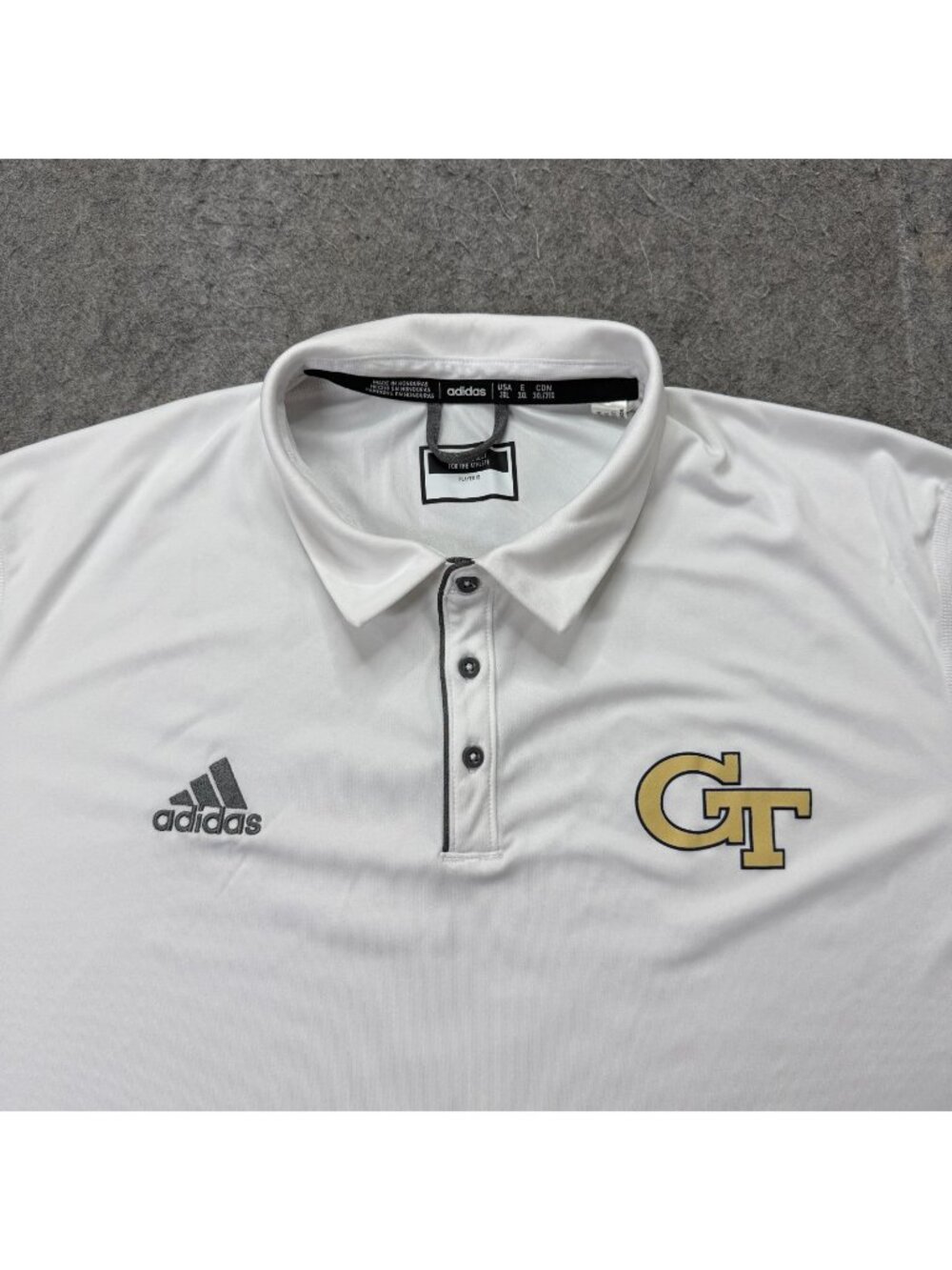 Georgia Tech Yellow Jackets Adidas Performance Polo Shirt Men 3XL White Stretch